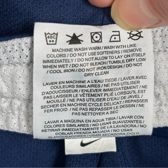 Nike Dri-Fit Pull On Drawstring Running Shorts-Navy Blue & White-Women Medium - Picture 6 of 6